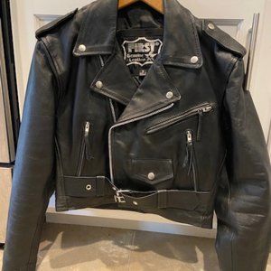 Leather motorcycle jacket